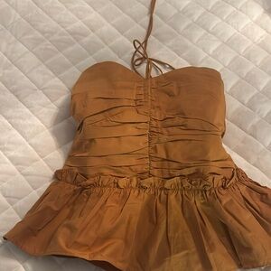 Express halter top size med goldenrod color